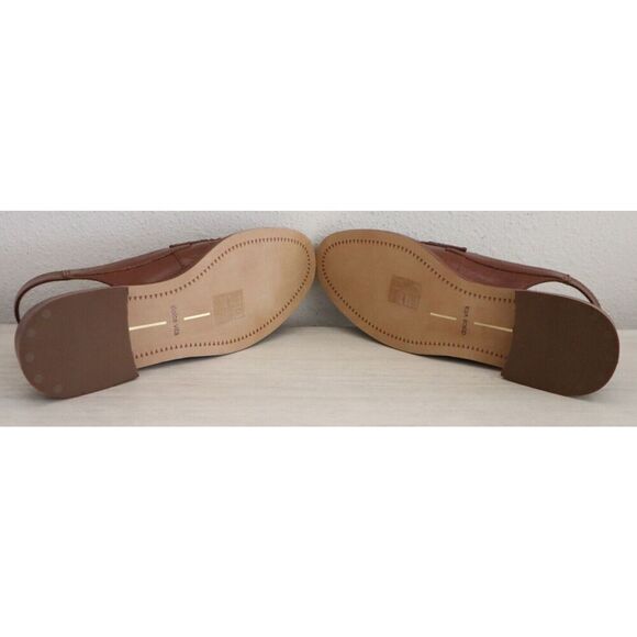 Dolce Vita Wmn Sz 5.5 Brown Crinkle Patent Hardi Tailored Slingback Loafer - Picture 5 of 12